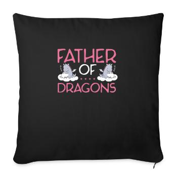 Father of Dragons - Sofa pillowcase 17,3'' x 17,3'' (45 x 45 cm) - black - Front