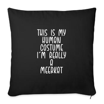 Costume de suricate humain - Housse de coussin décorative 45 x 45 cm - noir - Devant