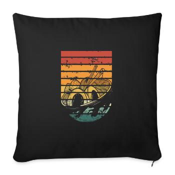 Ramen bowl retro - Sofa pillowcase 17,3'' x 17,3'' (45 x 45 cm) - black - Front