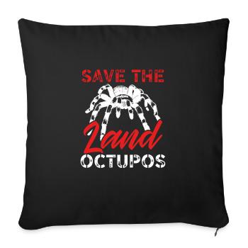 Sauvez les pieuvres terrestres - Housse de coussin décorative 45 x 45 cm - noir - Devant