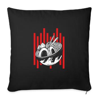 White Ramen Noodles - Sofa pillowcase 17,3'' x 17,3'' (45 x 45 cm) - black - Front