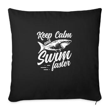 Les requins nagent plus vite - Housse de coussin décorative 45 x 45 cm - noir - Devant