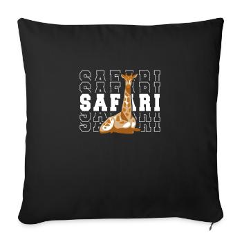 Safari Giraffe - Sofakissenbezug 45 x 45 cm - Schwarz - Vorne