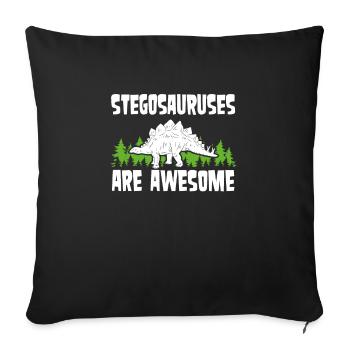 Stegosaurus est grand - Housse de coussin décorative 45 x 45 cm - noir - Devant