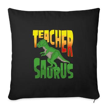 Professeur T rex dinosaure - Housse de coussin décorative 45 x 45 cm - noir - Devant