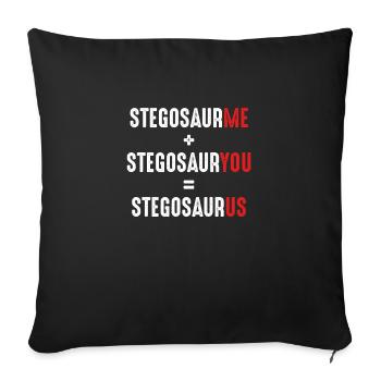 L’amour des stégosaures - Housse de coussin décorative 45 x 45 cm - noir - Devant