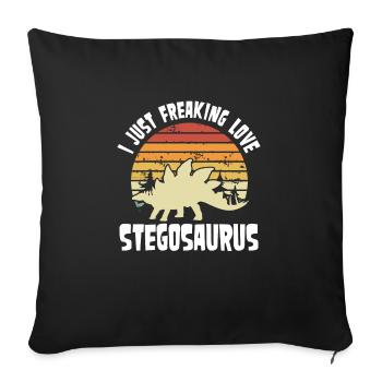 J’adore Stegosaurus - Housse de coussin décorative 45 x 45 cm - noir - Devant