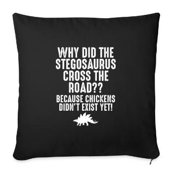 Stegosaurus crosses the road - Sofa pillowcase 17,3'' x 17,3'' (45 x 45 cm) - black - Front