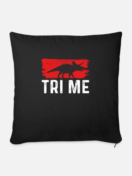Triceratops Roter Hintergrund - Sofakissenbezug 45 x 45 cm - Schwarz