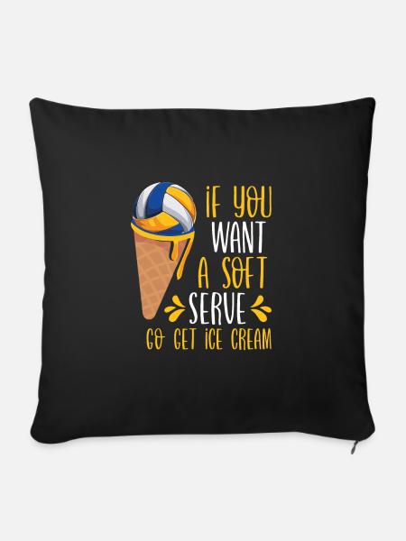 Volleyball-eis - Sofakissenbezug 45 x 45 cm - Schwarz