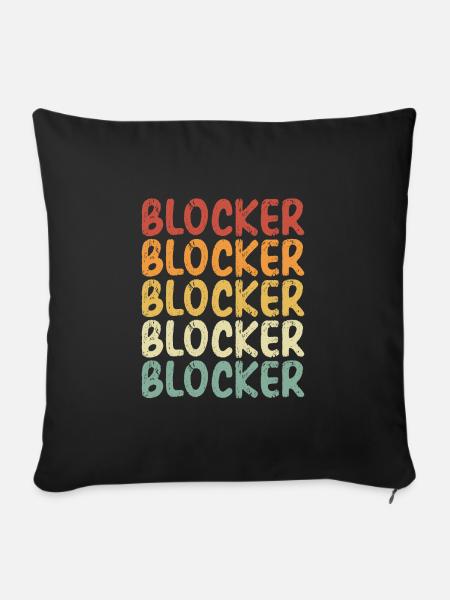 Volleyball blocker Retro - Sofakissenbezug 45 x 45 cm - Schwarz