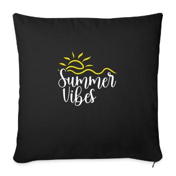 Summery sun mood - Sofa pillowcase 17,3'' x 17,3'' (45 x 45 cm) - black - Front