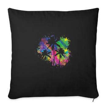 Summer Palms Colorful - Sofa pillowcase 17,3'' x 17,3'' (45 x 45 cm) - black - Front