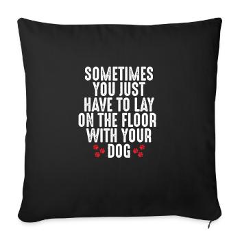 Lie down with your dog on the - Sofa pillowcase 17,3'' x 17,3'' (45 x 45 cm) - black - Front