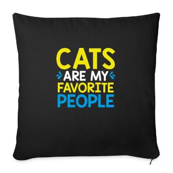 Les chats sont mes personnes préférées - Housse de coussin décorative 45 x 45 cm - noir - Devant