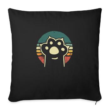 Vintage Cat's Paw - Sofa pillowcase 17,3'' x 17,3'' (45 x 45 cm) - black - Front