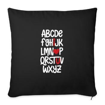 abc Je t’aime - Housse de coussin décorative 45 x 45 cm - noir - Devant