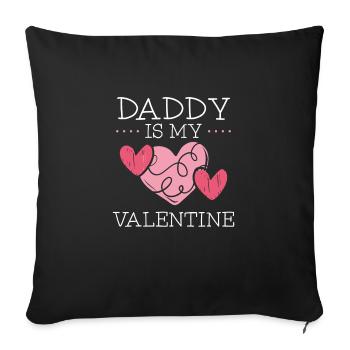 Papa est ma Saint-Valentin - Housse de coussin décorative 45 x 45 cm - noir - Devant