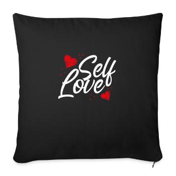 Amour de soi en couple - Housse de coussin décorative 45 x 45 cm - noir - Devant
