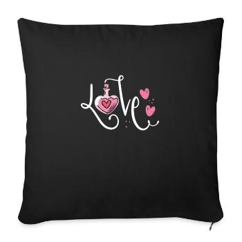 Parfum Amour - Housse de coussin décorative 45 x 45 cm - noir - Devant