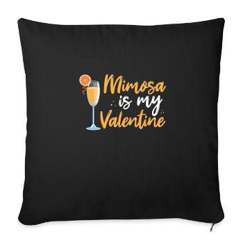 Le mimosa est ma Saint-Valentin - Housse de coussin décorative 45 x 45 cm - noir - Devant