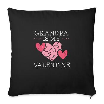 Grand-père est ma Saint-Valentin - Housse de coussin décorative 45 x 45 cm - noir - Devant