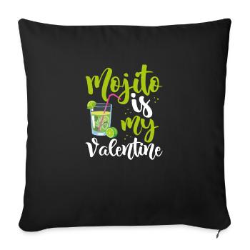 Mojiito est ma Saint-Valentin - Housse de coussin décorative 45 x 45 cm - noir - Devant