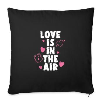 L’amour rose est dans l’air - Housse de coussin décorative 45 x 45 cm - noir - Devant