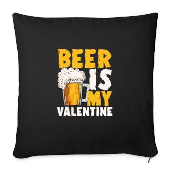 La délicieuse bière est ma Saint-Valentin - Housse de coussin décorative 45 x 45 cm - noir - Devant