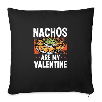 Manger du nacho est ma Saint-Valentin - Housse de coussin décorative 45 x 45 cm - noir - Devant