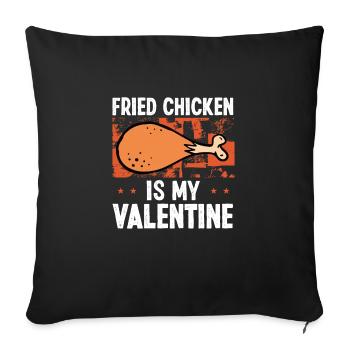 Fried chicken food is my - Sofa pillowcase 17,3'' x 17,3'' (45 x 45 cm) - black - Front