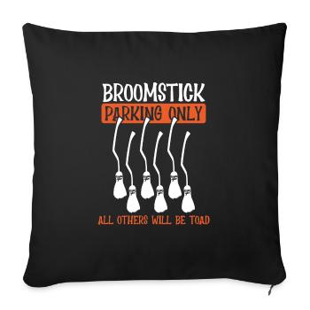 Broom Parking seulement ici - Housse de coussin décorative 45 x 45 cm - noir - Devant