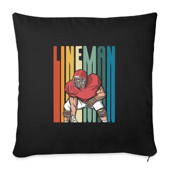 Bunter Lineman - Sofakissenbezug 45 x 45 cm - Schwarz - Vorne