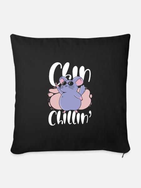 Chill Chinchilla - Sofakissenbezug 45 x 45 cm - Schwarz