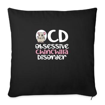 Maladie obsessionnelle du chinchilla - Housse de coussin décorative 45 x 45 cm - noir - Devant