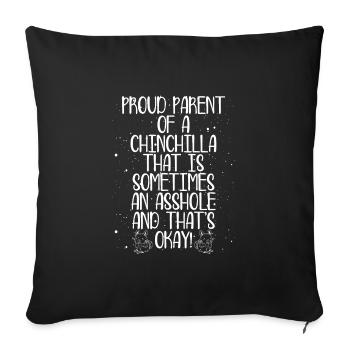 Fiers parents d’un chinchilla - Housse de coussin décorative 45 x 45 cm - noir - Devant
