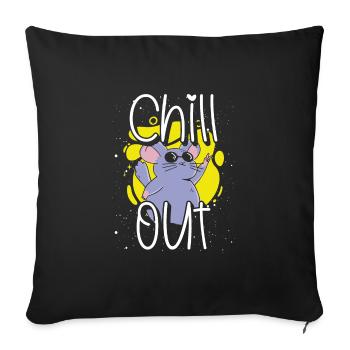 Refroidissement du chinchilla - Housse de coussin décorative 45 x 45 cm - noir - Devant