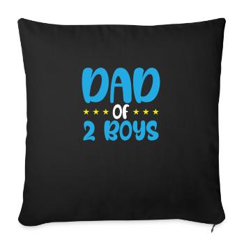 Père de deux garçons - Housse de coussin décorative 45 x 45 cm - noir - Devant