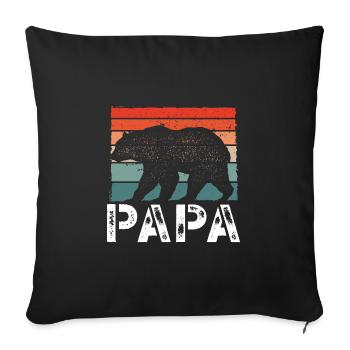 Bear in Vintage Retro - Sofa pillowcase 17,3'' x 17,3'' (45 x 45 cm) - black - Front