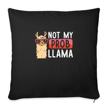 Not My Problem Lama - Sofa pillowcase 17,3'' x 17,3'' (45 x 45 cm) - black - Front
