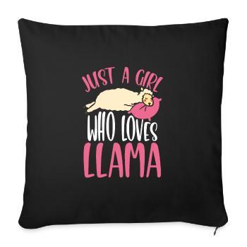 Only A Girl Who Loves Lamas - Sofa pillowcase 17,3'' x 17,3'' (45 x 45 cm) - black - Front