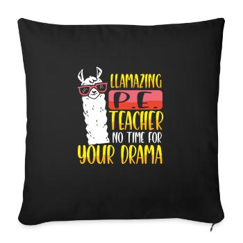 Lama Sports Teacher - Sofa pillowcase 17,3'' x 17,3'' (45 x 45 cm) - black - Front
