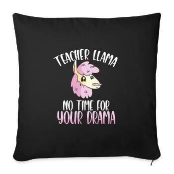 Teacher Lama - Sofa pillowcase 17,3'' x 17,3'' (45 x 45 cm) - black - Front