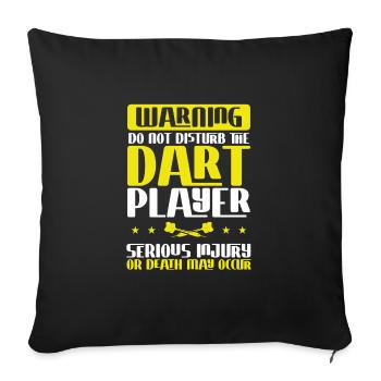 Ne pas déranger le joueur de fléchettes - Housse de coussin décorative 45 x 45 cm - noir - Devant