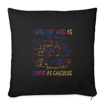 I Wish Life Was So Simple - Sofa pillowcase 17,3'' x 17,3'' (45 x 45 cm) - black - Front