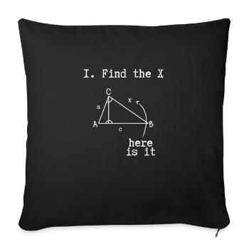 Trouver le X en mathématiques - Housse de coussin décorative 45 x 45 cm - noir - Devant