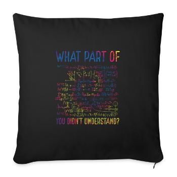Drôle de formule mathématique en coloré - Housse de coussin décorative 45 x 45 cm - noir - Devant