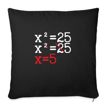 The result of X is 5 - Sofa pillowcase 17,3'' x 17,3'' (45 x 45 cm) - black - Front