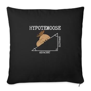Angle d’orignal hypoténuse - Housse de coussin décorative 45 x 45 cm - noir - Devant