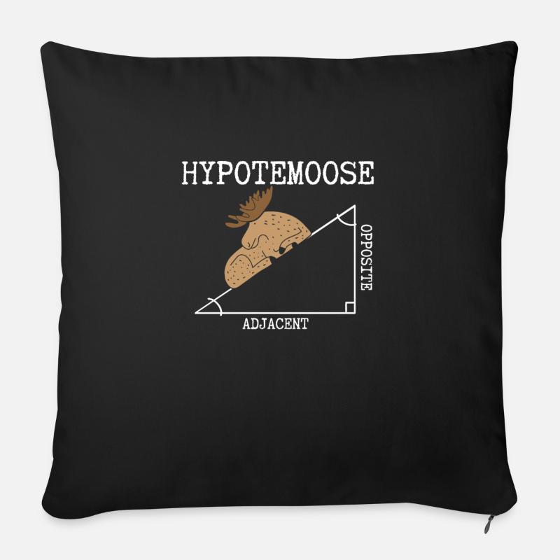 Angle d’orignal hypoténuse - Housse de coussin décorative 45 x 45 cm - noir